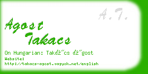 agost takacs business card